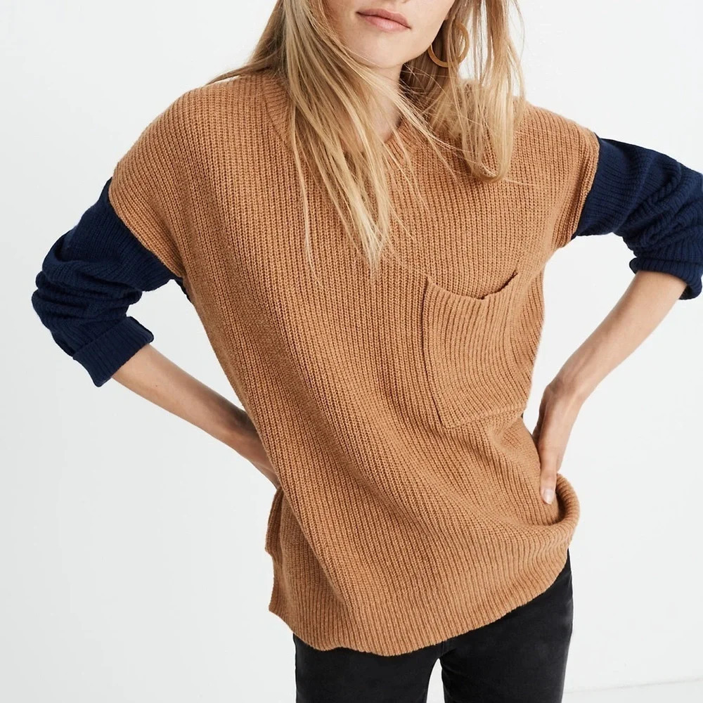 Madewell • Thompson Pocket Pullover Sweater in Colorblock